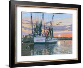Shem Creek Shrimpers Charleston-Richard Harpum-Framed Art Print