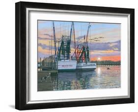 Shem Creek Shrimpers Charleston-Richard Harpum-Framed Art Print