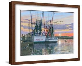Shem Creek Shrimpers Charleston-Richard Harpum-Framed Art Print