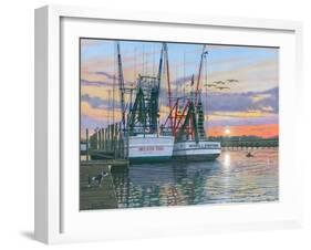 Shem Creek Shrimpers Charleston-Richard Harpum-Framed Art Print