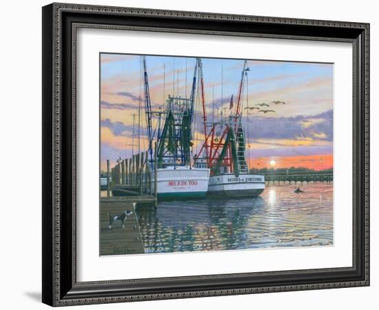 Shem Creek Shrimpers Charleston-Richard Harpum-Framed Art Print