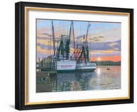 Shem Creek Shrimpers Charleston-Richard Harpum-Framed Art Print