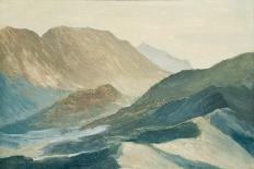 Mountain Landscape, Mountains at Dawn, Oil Painting Etude-Shemelina-Photographic Print