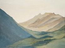 Mountain Landscape, Mountains at Dawn, Oil Painting-Shemelina-Mounted Photographic Print