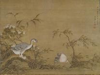 Geese on a Riverbank, Qing Dynasty (1644-1911), 1750-Shen Kai-Giclee Print