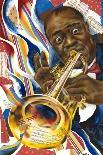 Louis Armstrong: Collage-Shen-Mounted Art Print