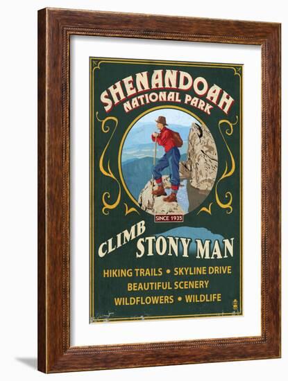 Shenandoah National Park, Virginia - Climb Stony Man-Lantern Press-Framed Art Print