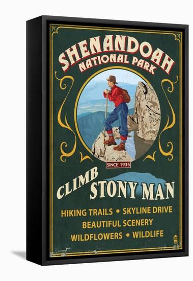 Shenandoah National Park, Virginia - Climb Stony Man-Lantern Press-Framed Stretched Canvas