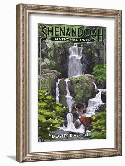 Shenandoah National Park, Virginia - Doyles River Falls-Lantern Press-Framed Art Print