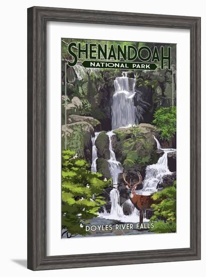 Shenandoah National Park, Virginia - Doyles River Falls-Lantern Press-Framed Art Print