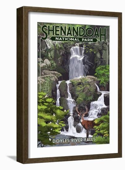 Shenandoah National Park, Virginia - Doyles River Falls-Lantern Press-Framed Art Print