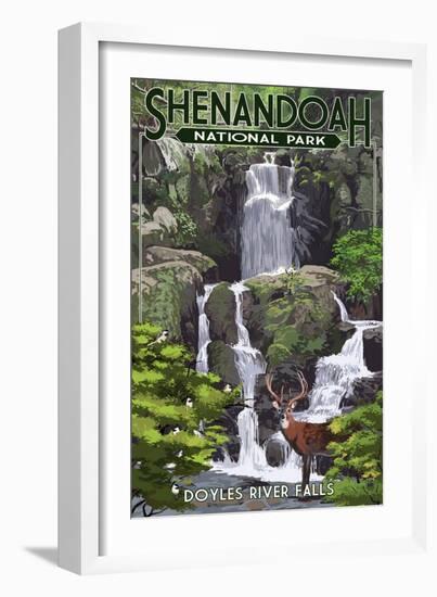 Shenandoah National Park, Virginia - Doyles River Falls-Lantern Press-Framed Art Print