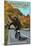 Shenandoah National Park, Virginia - Marys Rock Tunnel Motorcycle-Lantern Press-Mounted Art Print