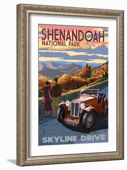 Shenandoah National Park, Virginia - Skyline Drive-Lantern Press-Framed Premium Giclee Print