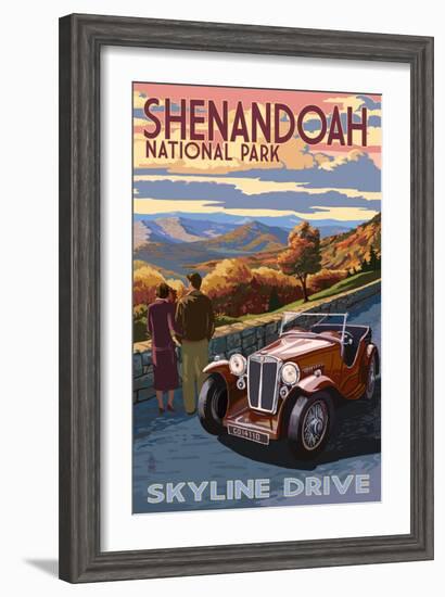 Shenandoah National Park, Virginia - Skyline Drive-Lantern Press-Framed Premium Giclee Print