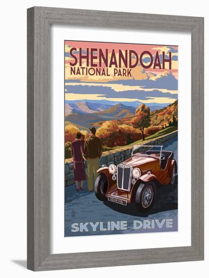 Shenandoah National Park, Virginia - Skyline Drive-Lantern Press-Framed Premium Giclee Print