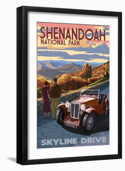 Shenandoah National Park, Virginia - Skyline Drive-Lantern Press-Framed Premium Giclee Print