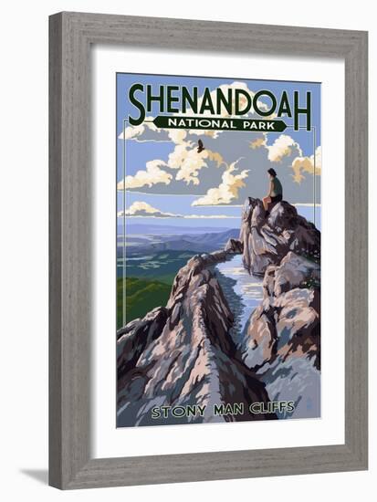 Shenandoah National Park, Virginia - Stony Man Cliffs View-Lantern Press-Framed Art Print