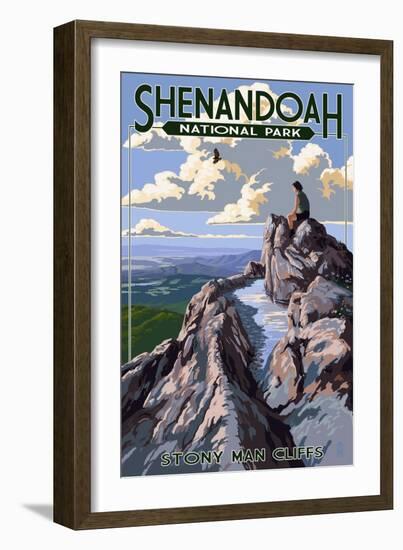 Shenandoah National Park, Virginia - Stony Man Cliffs View-Lantern Press-Framed Art Print