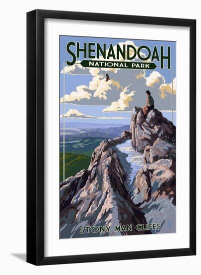 Shenandoah National Park, Virginia - Stony Man Cliffs View-Lantern Press-Framed Art Print