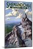 Shenandoah National Park, Virginia - Stony Man Cliffs View-Lantern Press-Mounted Art Print
