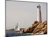 Shenandoah of Sark Schooner Sails Past Sardinia's Monaci Lighthouse on Costa Smeralda-Onne van der Wal-Mounted Photographic Print