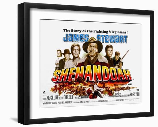 Shenandoah, UK Movie Poster, 1965-null-Framed Art Print