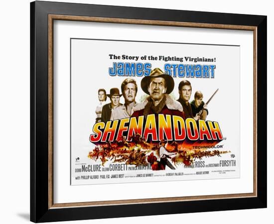 Shenandoah, UK Movie Poster, 1965-null-Framed Art Print