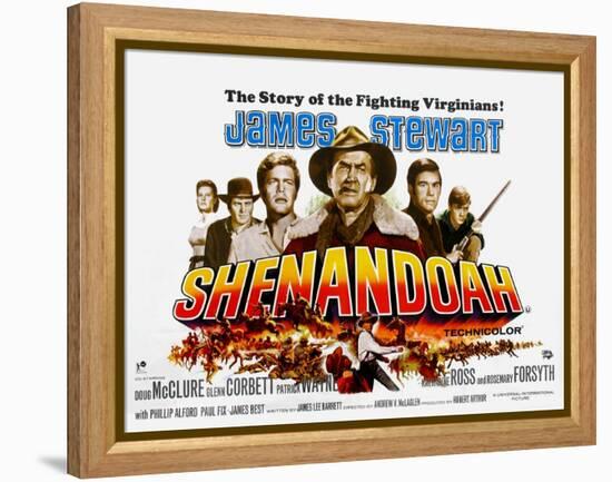 Shenandoah, UK Movie Poster, 1965-null-Framed Stretched Canvas