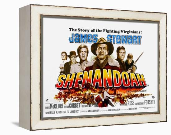 Shenandoah, UK Movie Poster, 1965-null-Framed Stretched Canvas