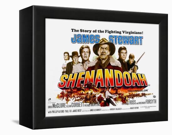 Shenandoah, UK Movie Poster, 1965-null-Framed Stretched Canvas