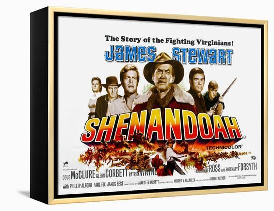 Shenandoah, UK Movie Poster, 1965-null-Framed Stretched Canvas