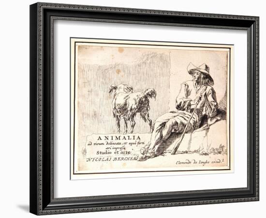 Shepherd and Dog-Nicolaes Pietersz. Berchem-Framed Giclee Print