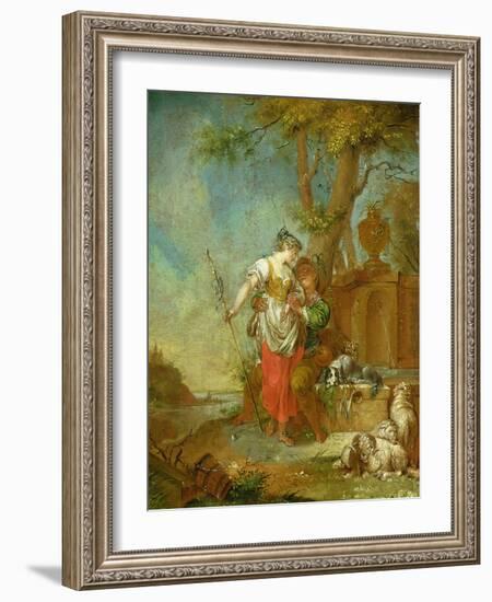 Shepherd and Shepherdess-Januarius Zick-Framed Giclee Print