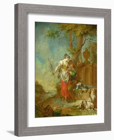 Shepherd and Shepherdess-Januarius Zick-Framed Giclee Print