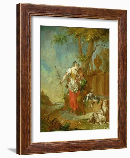 Shepherd and Shepherdess-Januarius Zick-Framed Giclee Print