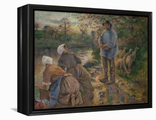 Shepherd and Washerwomen, 1881-Camille Pissarro-Framed Premier Image Canvas