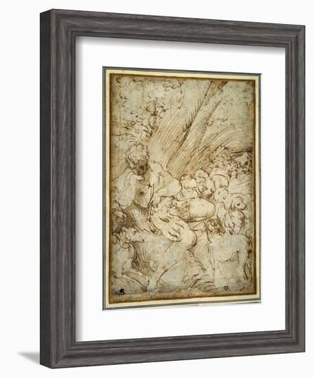 Shepherd Boy Holding a Pipe, Resting under a Tree with His Dog Among their Flock-Parmigianino-Framed Giclee Print