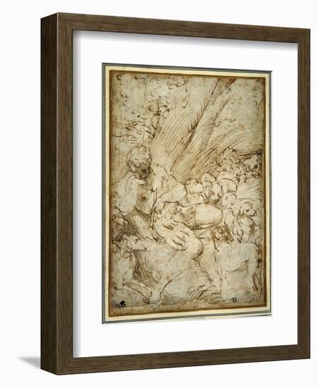 Shepherd Boy Holding a Pipe, Resting under a Tree with His Dog Among their Flock-Parmigianino-Framed Giclee Print