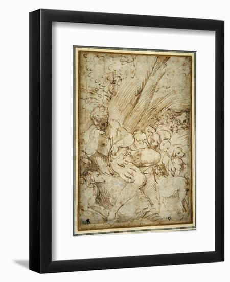 Shepherd Boy Holding a Pipe, Resting under a Tree with His Dog Among their Flock-Parmigianino-Framed Giclee Print