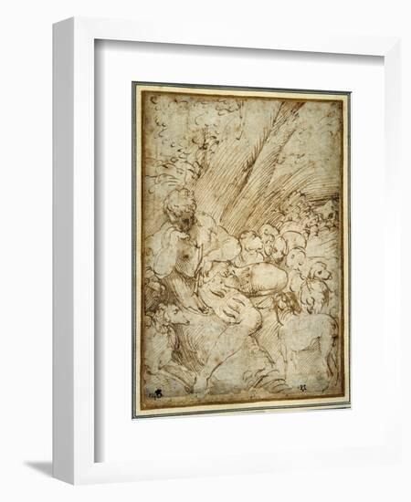 Shepherd Boy Holding a Pipe, Resting under a Tree with His Dog Among their Flock-Parmigianino-Framed Giclee Print