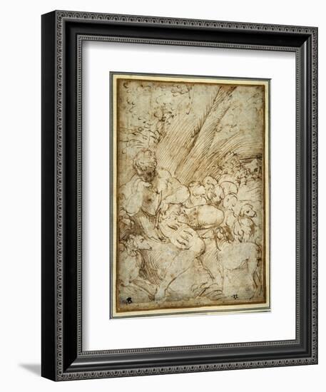 Shepherd Boy Holding a Pipe, Resting under a Tree with His Dog Among their Flock-Parmigianino-Framed Giclee Print