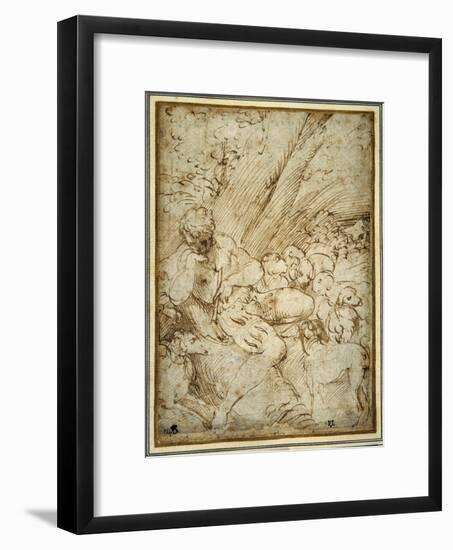 Shepherd Boy Holding a Pipe, Resting under a Tree with His Dog Among their Flock-Parmigianino-Framed Giclee Print