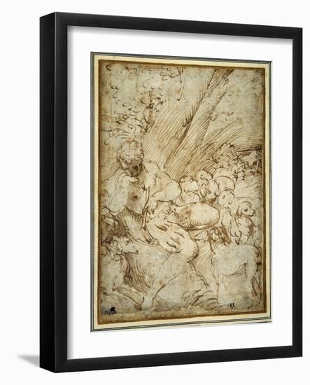 Shepherd Boy Holding a Pipe, Resting under a Tree with His Dog Among their Flock-Parmigianino-Framed Giclee Print