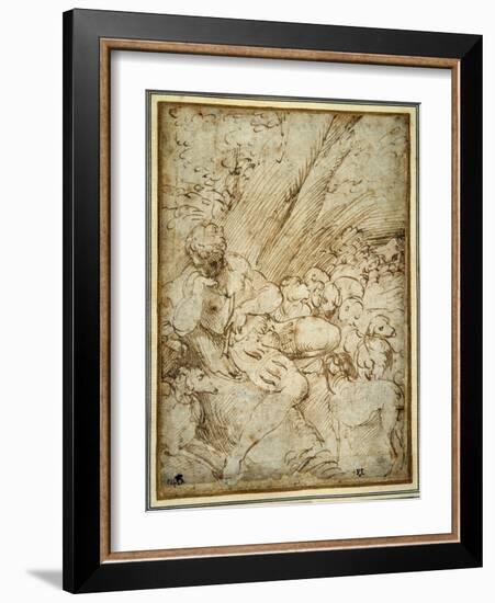 Shepherd Boy Holding a Pipe, Resting under a Tree with His Dog Among their Flock-Parmigianino-Framed Giclee Print