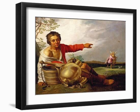 Shepherd Boy Pointing at Tobias and the Angel, C.1625-30-Abraham Bloemaert-Framed Giclee Print