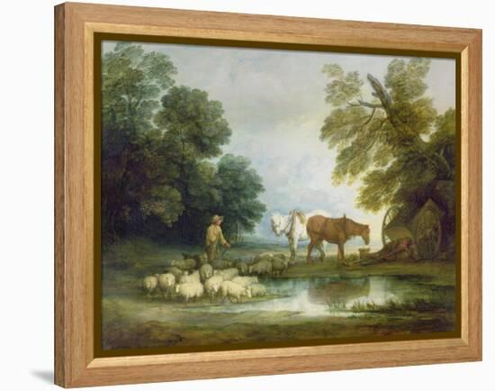 Shepherd by a Stream-Thomas Gainsborough-Framed Premier Image Canvas