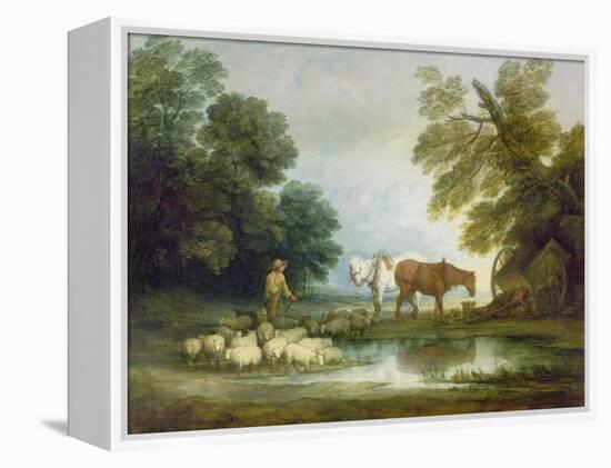 Shepherd by a Stream-Thomas Gainsborough-Framed Premier Image Canvas