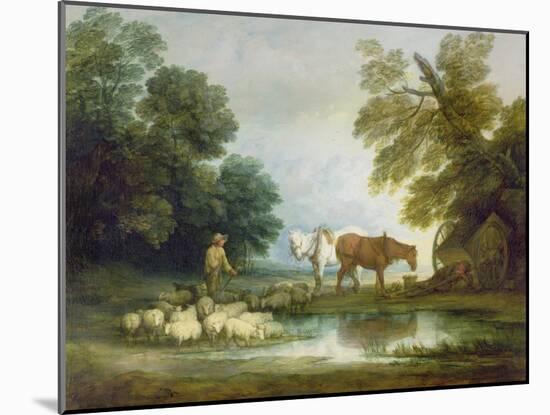 Shepherd by a Stream-Thomas Gainsborough-Mounted Giclee Print