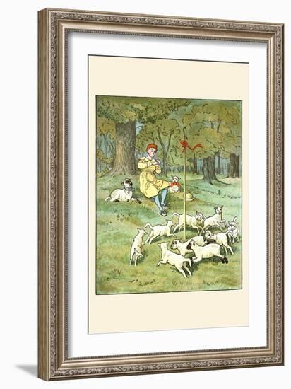 Shepherd Lays His Flute for Lambs-Randolph Caldecott-Framed Art Print